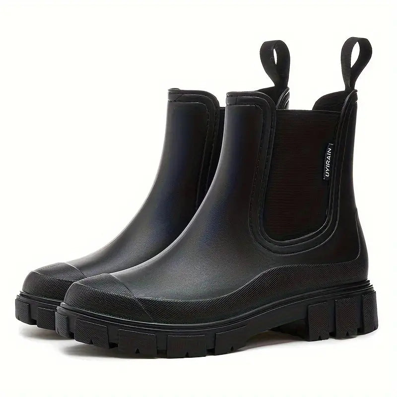 Comfortable Waterproof Chelsea Boots for Women with Platform Chunky Sole Slip On Style
