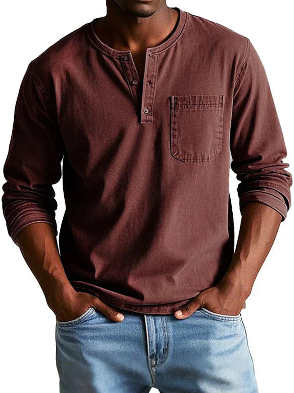Henry | Men’s Casual Long Sleeve Henley Shirt