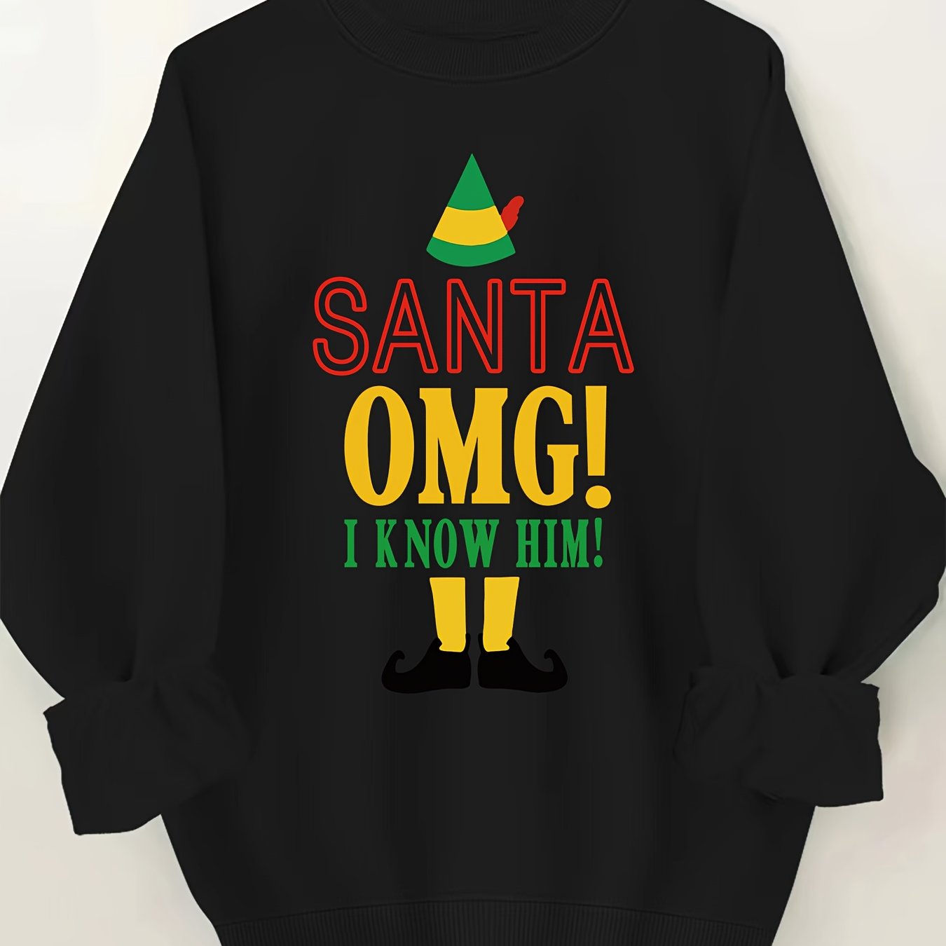 Comfortable Graphic Christmas Tacky Sweater for Women with Crew Neck Long Sleeve Oversized Pullover Style