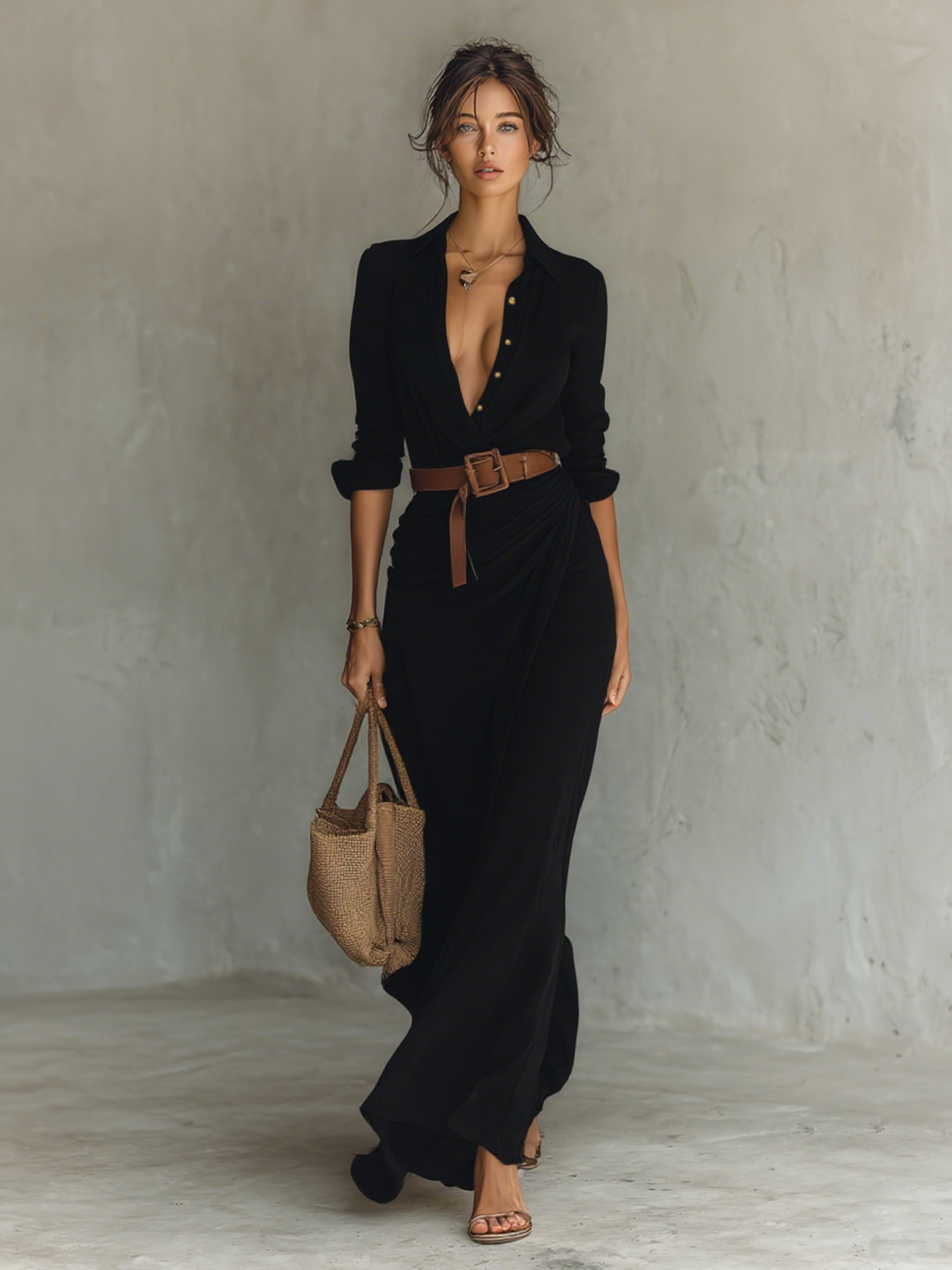 Kayla | Effortless Casual Shirt Dress for Women in Boho Maxi Style