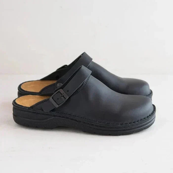 Michael | Comfortable Leather Mules for Men with Orthopedic Support
