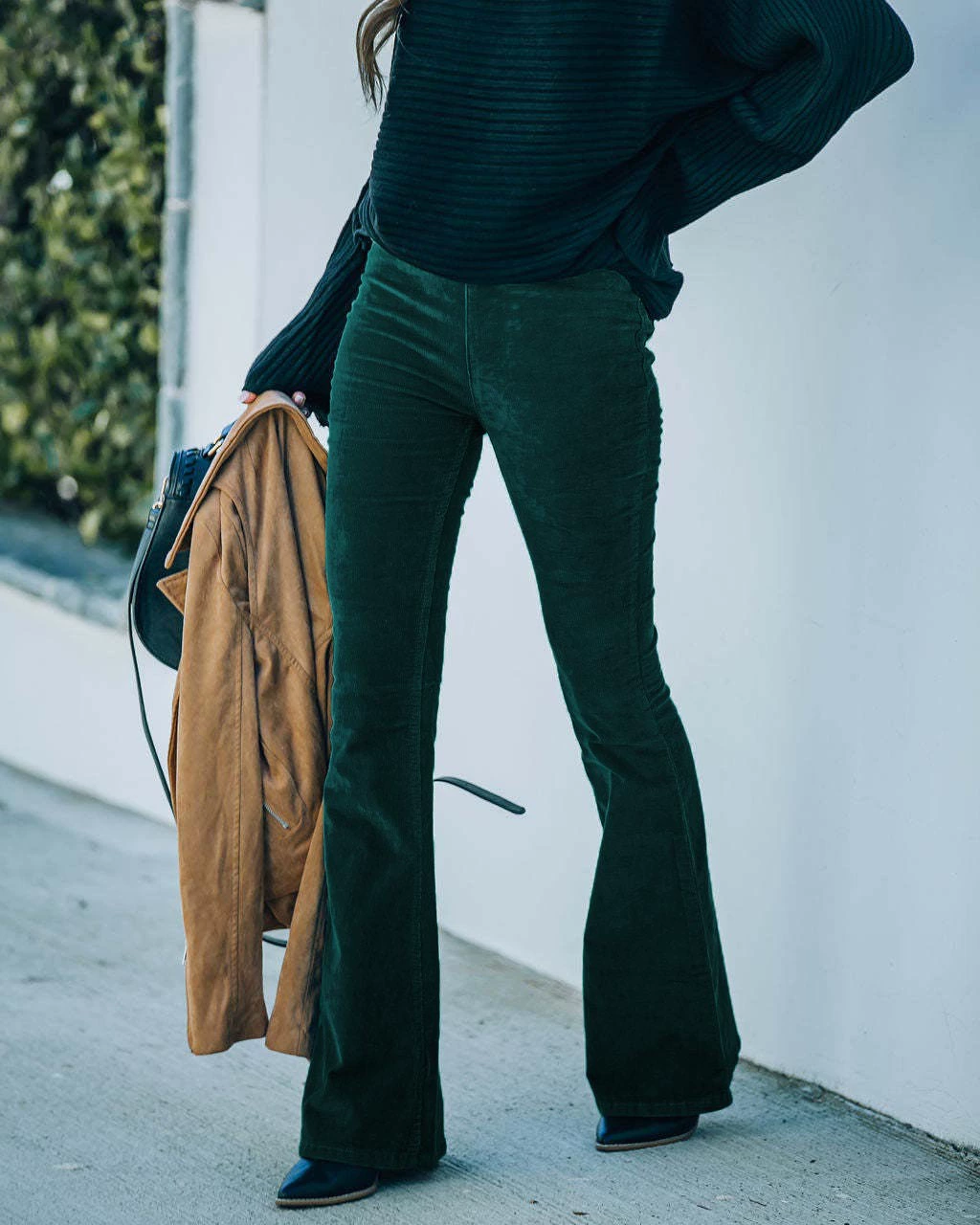 Effortless Corduroy Flare Jeans for Women with High Waisted Bootcut Stretch Casual Style