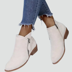 Effortless Booties for Women with Pointed Toe Side Zip Block Heel Ankle Boot Style