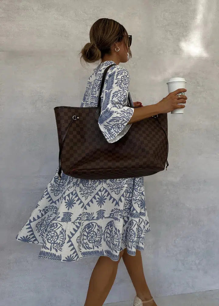 Zara | Effortless Boho Patterned Long Sleeve Mini Dress