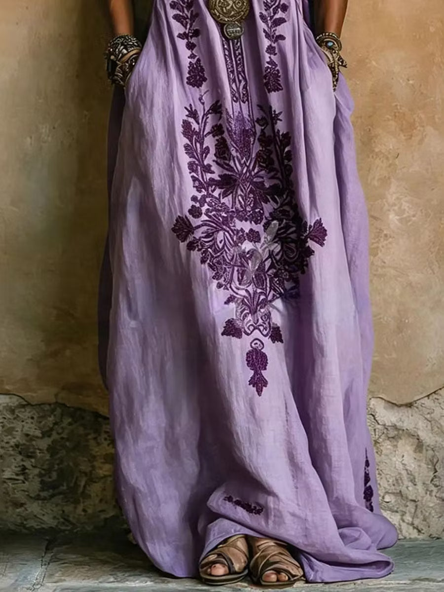 Effortless Floral Maxi Dress for Women with V-Neck Tiered Skirt Casual Summer Style