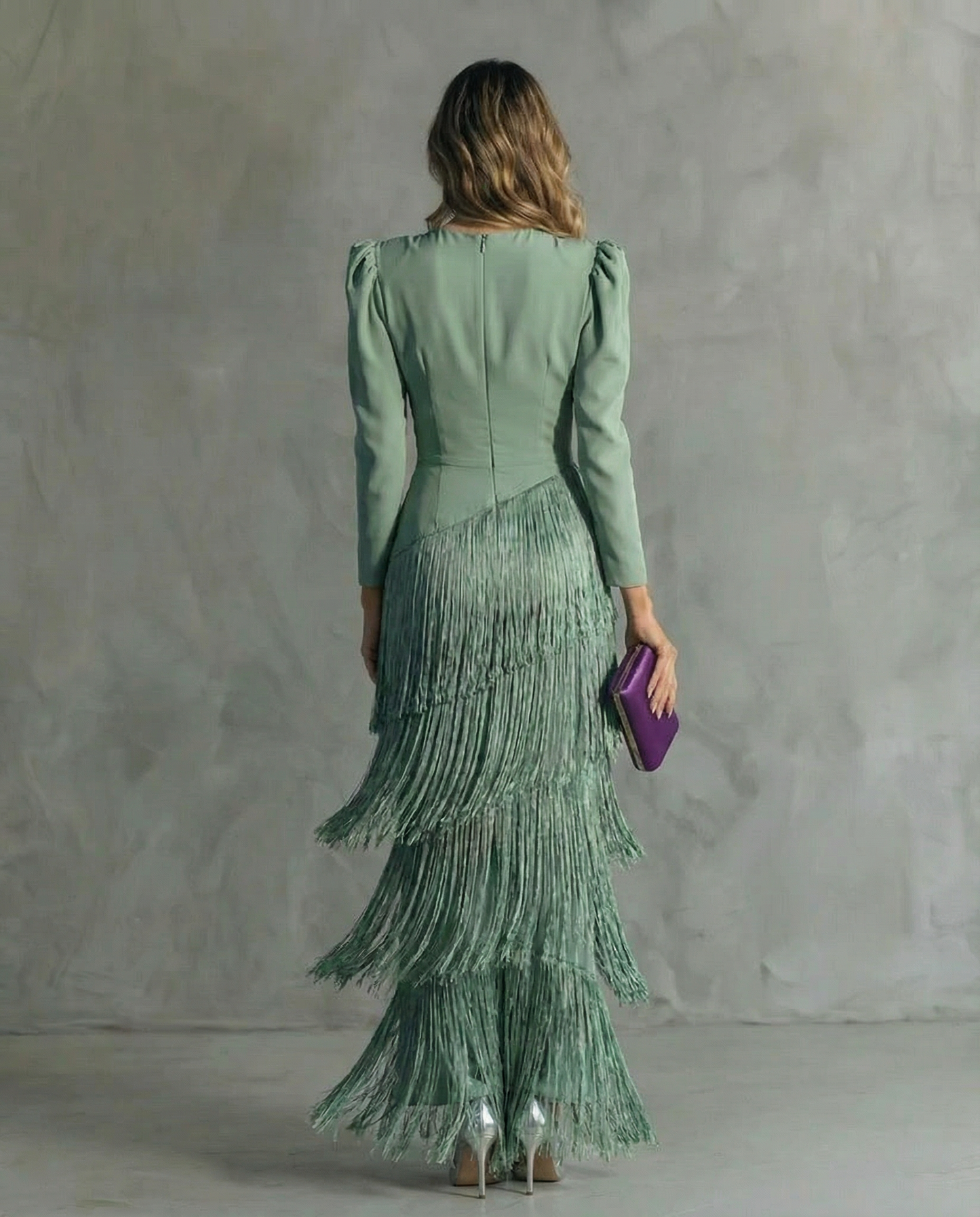 Celeste | Stunning Fringe Tiered Deep V-Neck Maxi Dress
