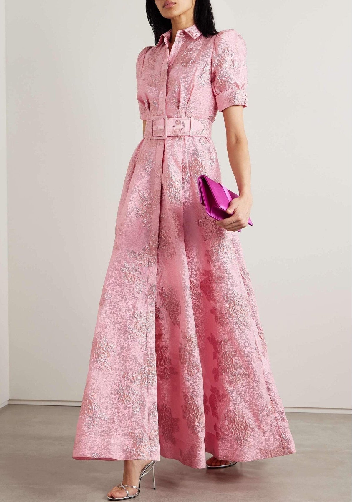 blush maxi dress for wedding Cedar Strapless Satin Maxi Dress / Blush Gold | MESHKI