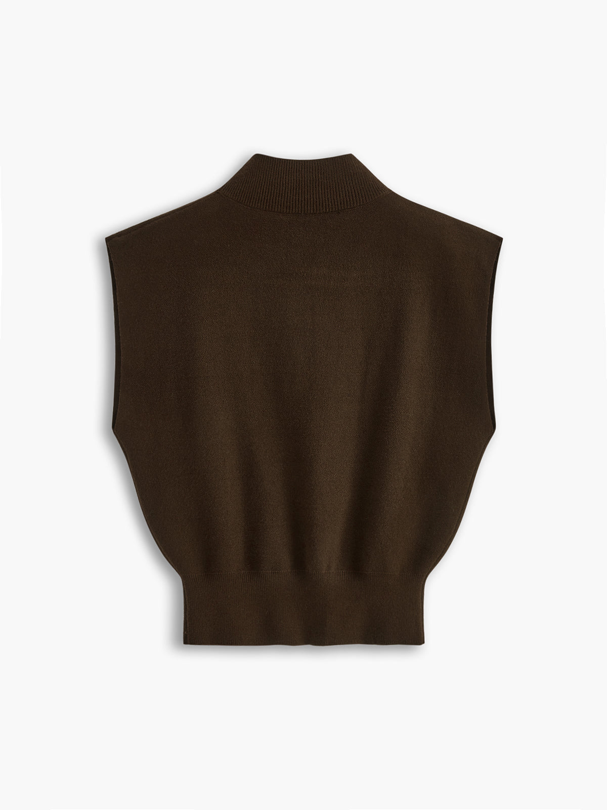 Elegant Sleeveless Top for Women with High Neck Cap Sleeve Knit Casual Style