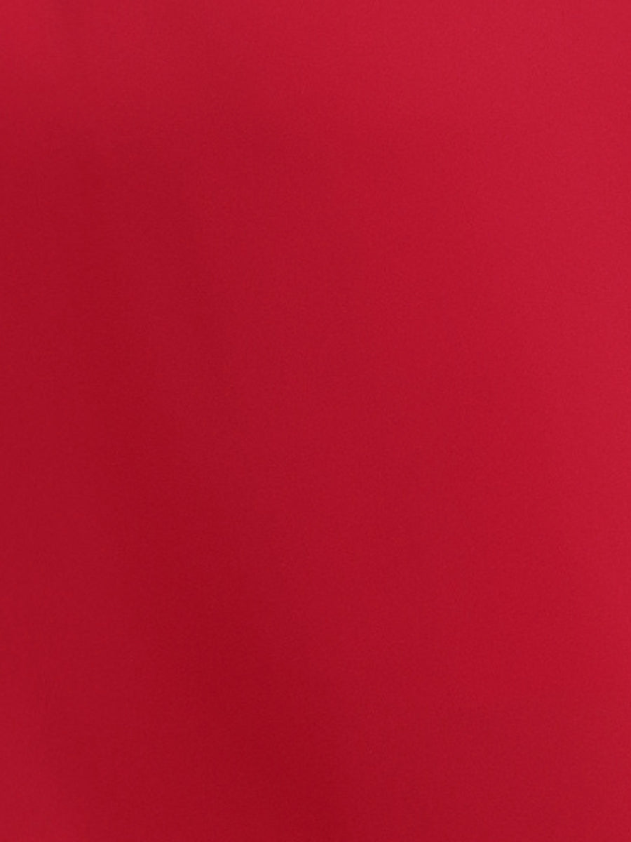 Elegant Red Midi Dress for Women with Boat Neck Sleeveless Ruffle Hem Asymmetric Style