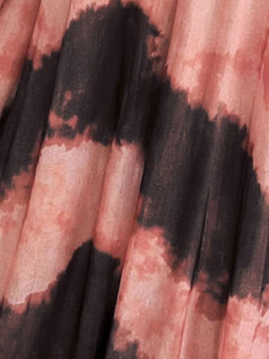 Elegant A Line Wedding Dress for Women with One Shoulder Tie Dye Print Maxi