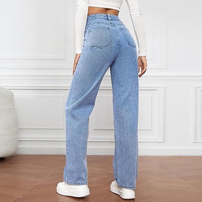 Brooke | Relaxed Mom Jeans for Women in Blue Wide Leg Style