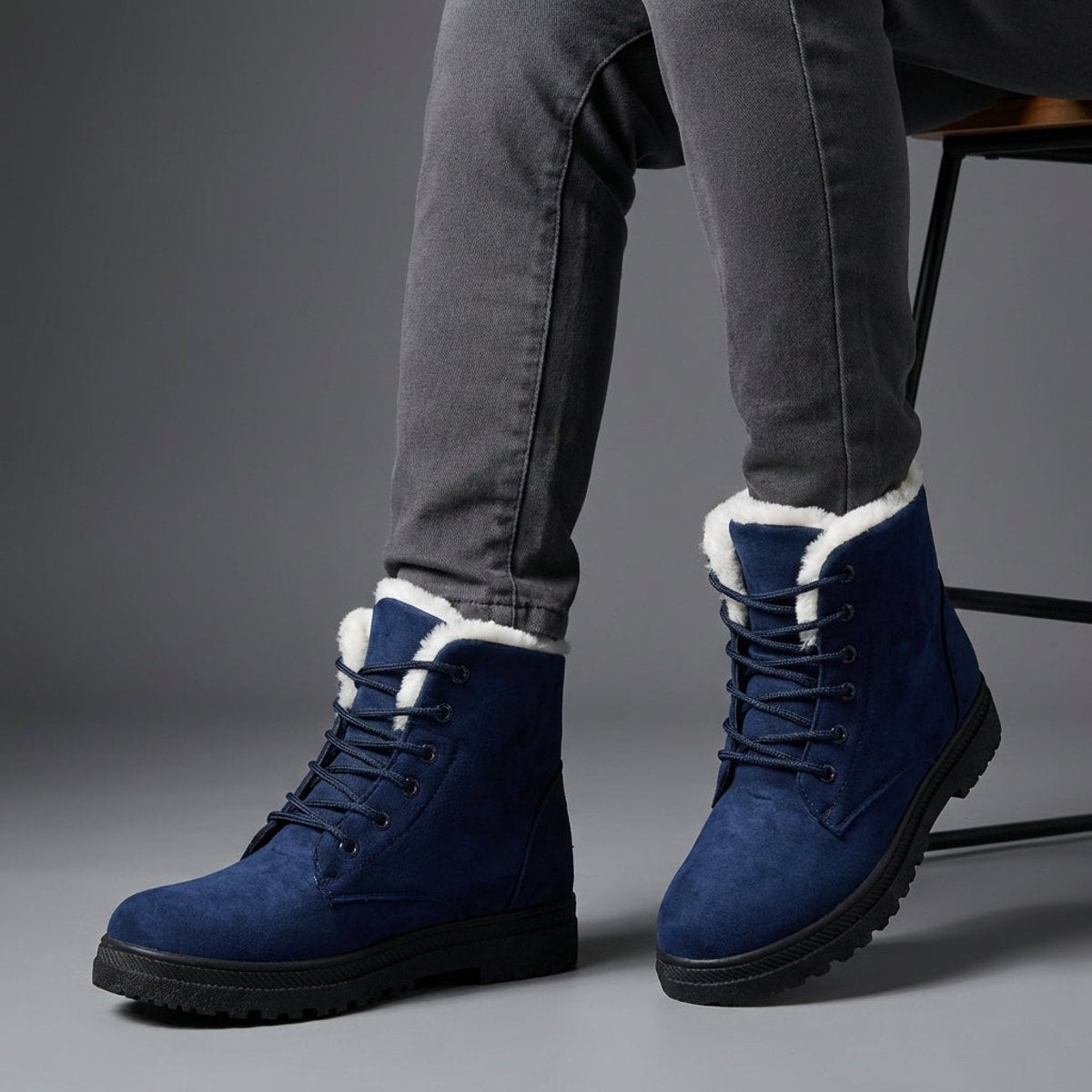 Cozy Fur Lined Snow Boots for Women with Lace Up Ankle Non Slip Winter Style