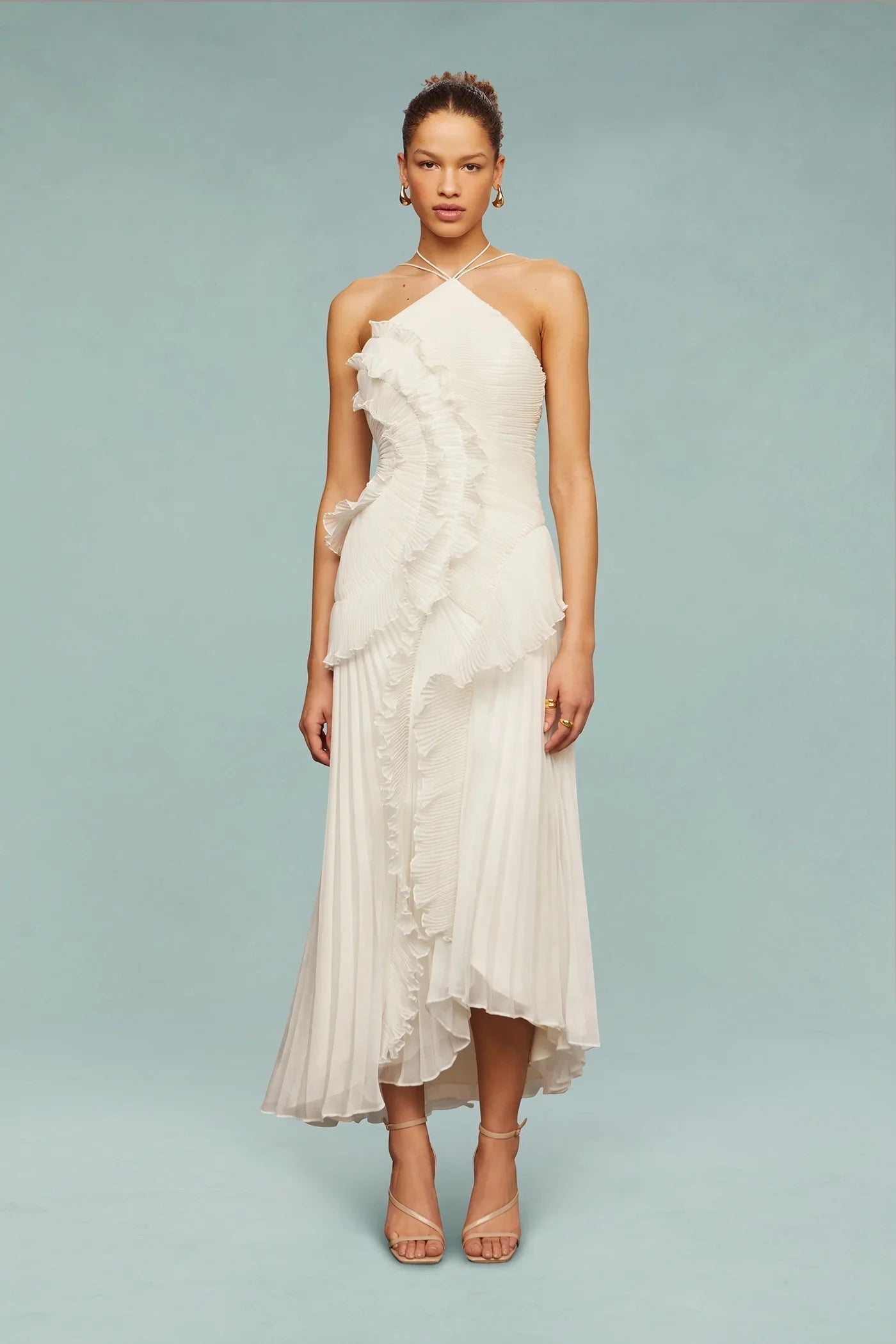 Brooklyn | Women’s Ruffle Halter Maxi Wedding Guest Dress