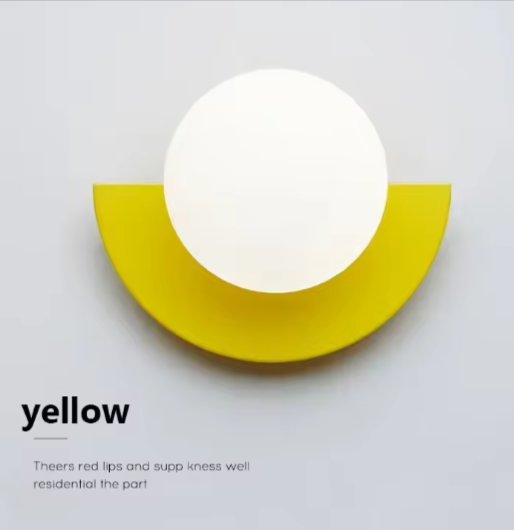 Semicircle Wall Lamp Glass Globe Colorblock Modern Nordic Bedside Sconce Wall Light
