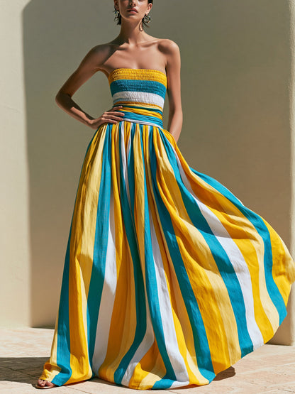 Effortless Floral Maxi Dress for Women with V-Neck Tiered Skirt Casual Summer Style