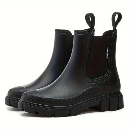 Comfortable Waterproof Chelsea Boots for Women with Platform Chunky Sole Slip On Style