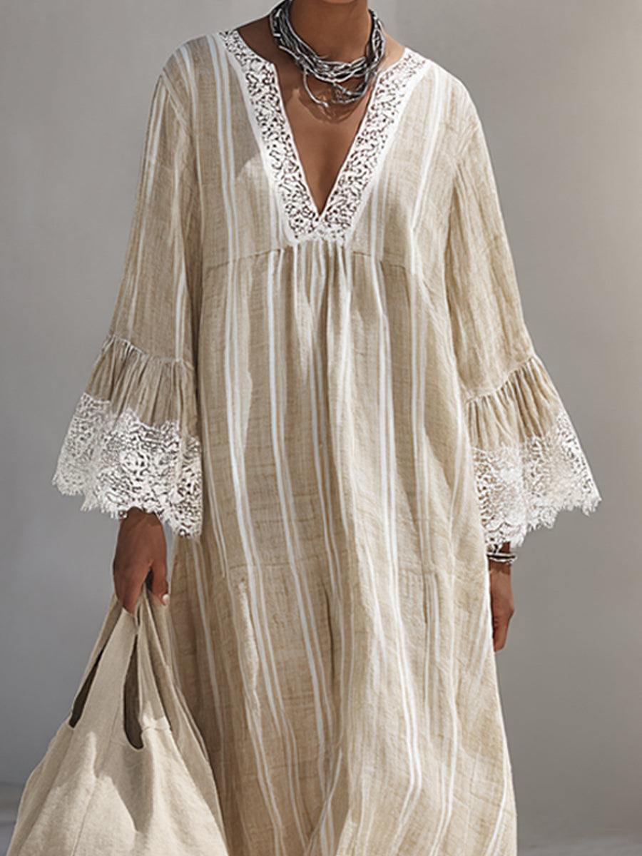 Effortless Floral Maxi Dress for Women with V-Neck Tiered Skirt Casual Summer Style