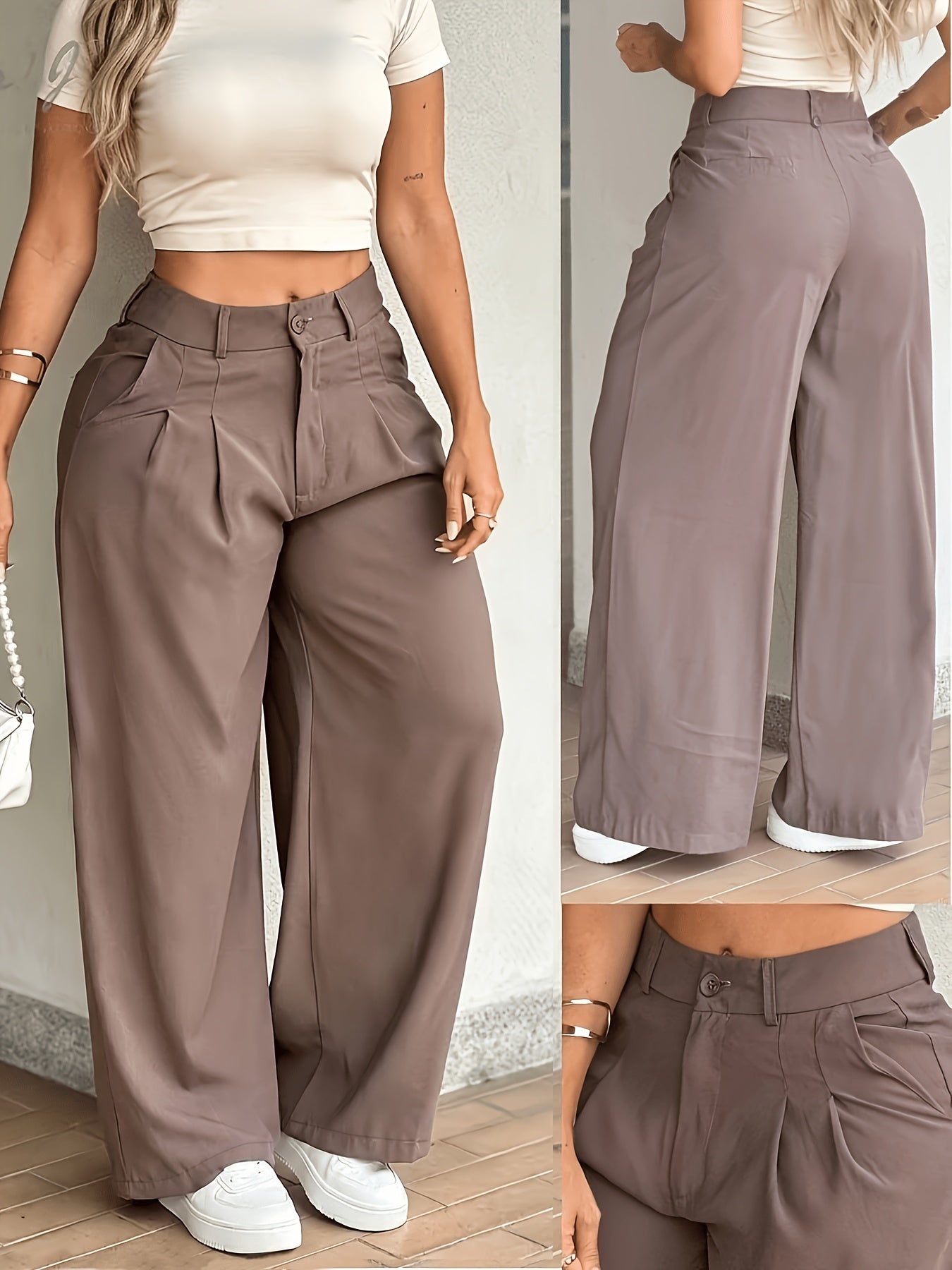 Effortless Cargo Pants for Women with High Waist Wide Leg Relaxed Flowing Style