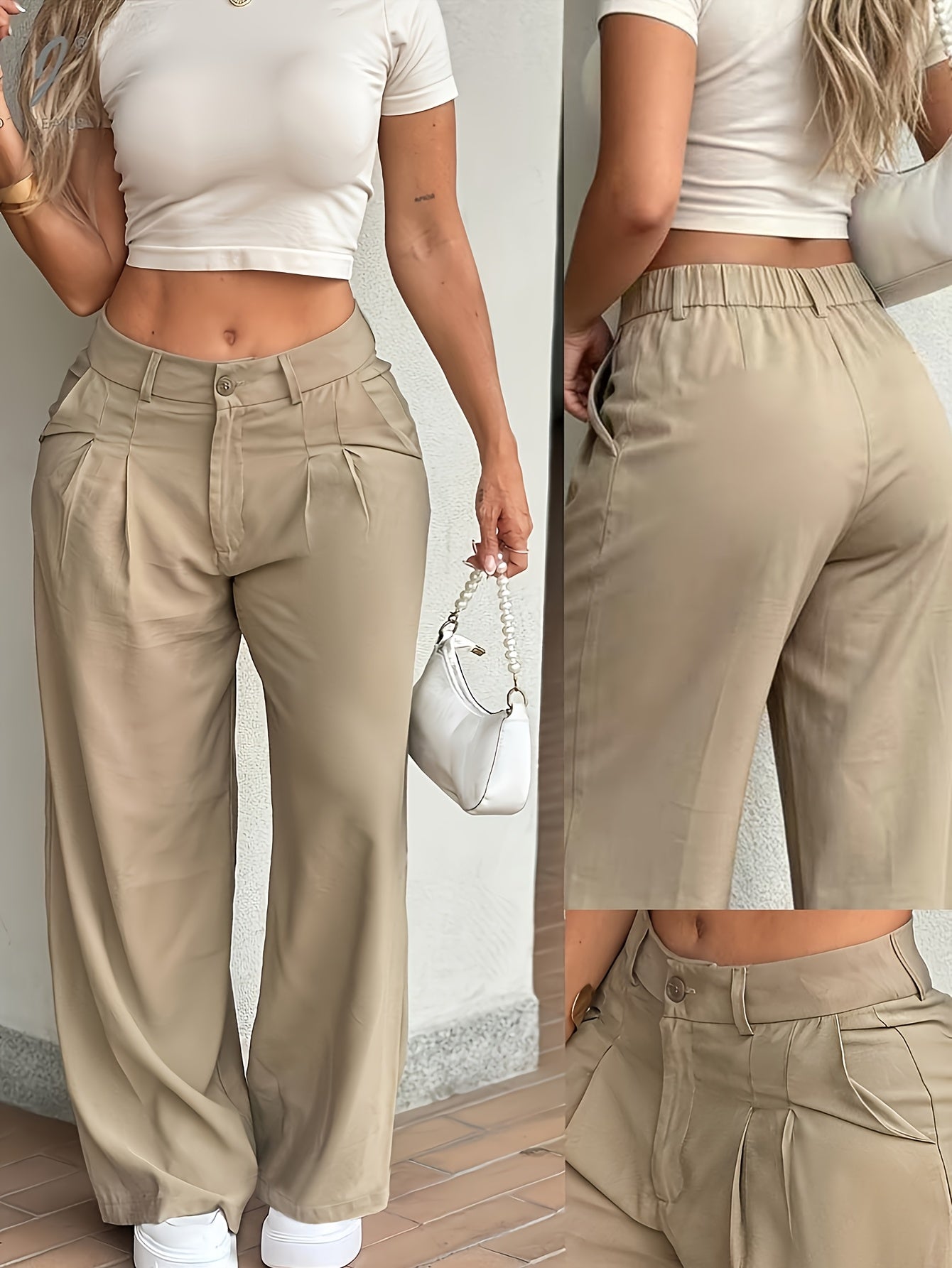 Effortless Cargo Pants for Women with High Waist Wide Leg Relaxed Flowing Style