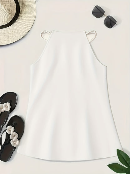 Stylish Blouses for Women with Halter Neck Ruched Collar Sleeveless Backless Casual Summer Top Style