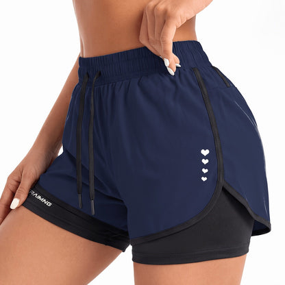 Effortless Running Shorts for Women with High Waist Drawstring Liner Side Pocket Active Style