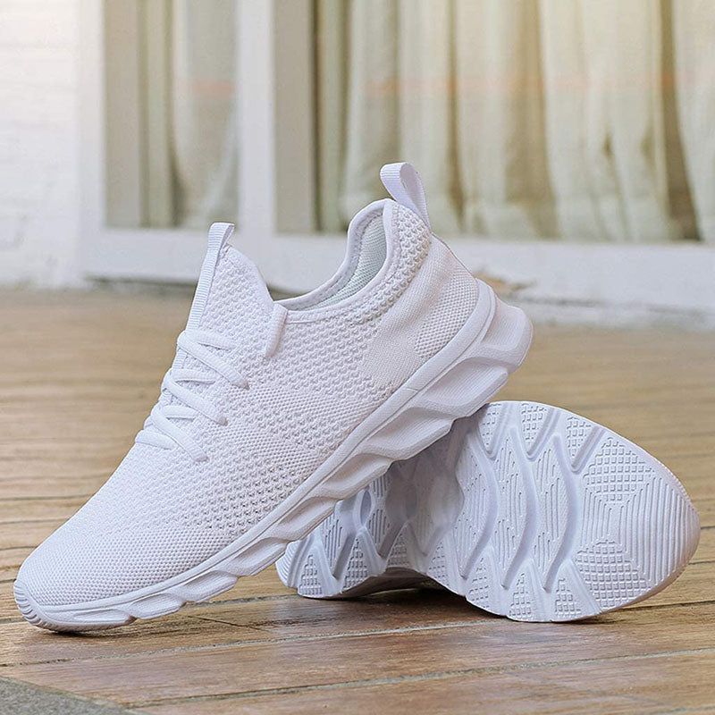 Comfortable Sneakers for Women with Lace Up Breathable Knit Mesh Running Style