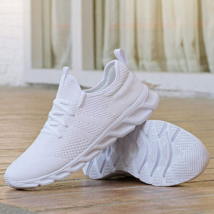 Comfortable Sneakers for Women with Lace Up Breathable Knit Mesh Running Style