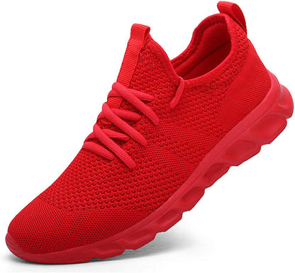 Comfortable Sneakers for Women with Lace Up Breathable Knit Mesh Running Style