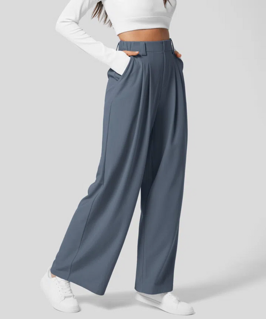 Elegant Wide Leg Pants for Women with High Waisted Pleated Tapered Relaxed Style