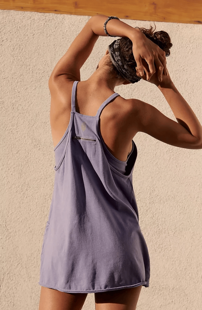 Effortless Washed Cotton Mini Dress for Women with Scoop Neck Sleeveless Relaxed Shift Style
