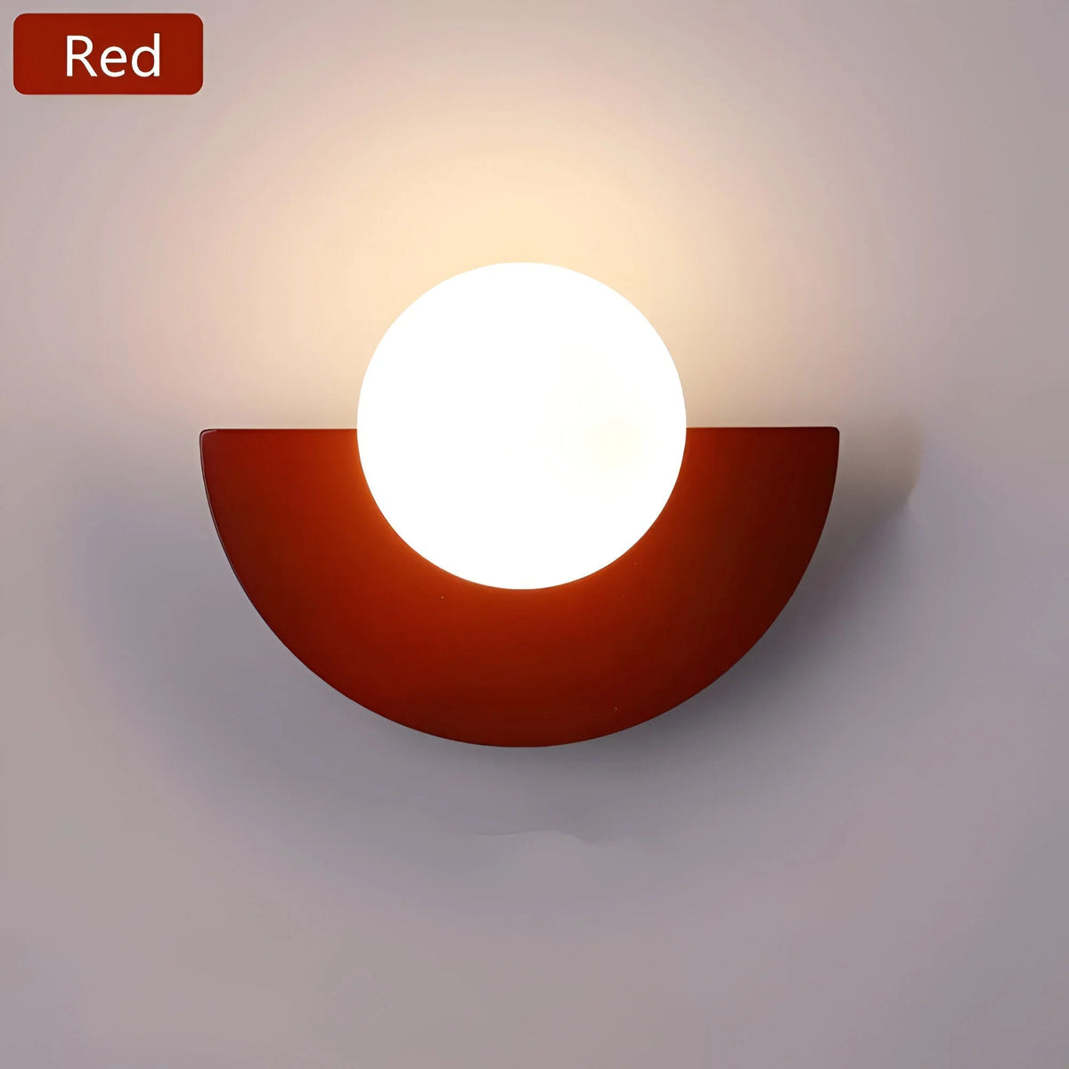 Semicircle Wall Lamp Glass Globe Colorblock Modern Nordic Bedside Sconce Wall Light