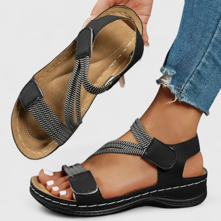 Comfortable Orthopedic Sandals for Women with Elastic Strap Platform Open Toe Style
