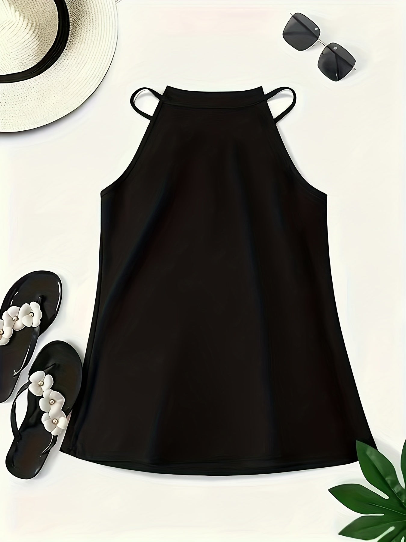 Stylish Blouses for Women with Halter Neck Ruched Collar Sleeveless Backless Casual Summer Top Style