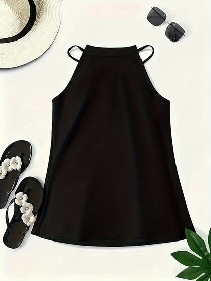 Stylish Blouses for Women with Halter Neck Ruched Collar Sleeveless Backless Casual Summer Top Style