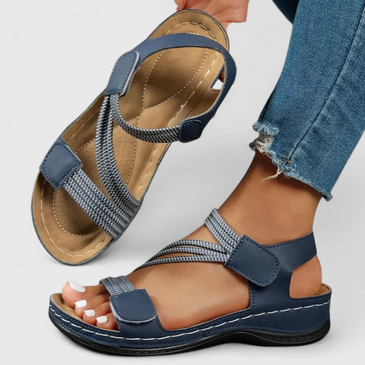 Comfortable Orthopedic Sandals for Women with Elastic Strap Platform Open Toe Style