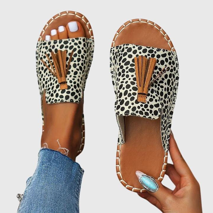 Comfortable Sandals for Women with Tassel Strap Slip On Casual Style