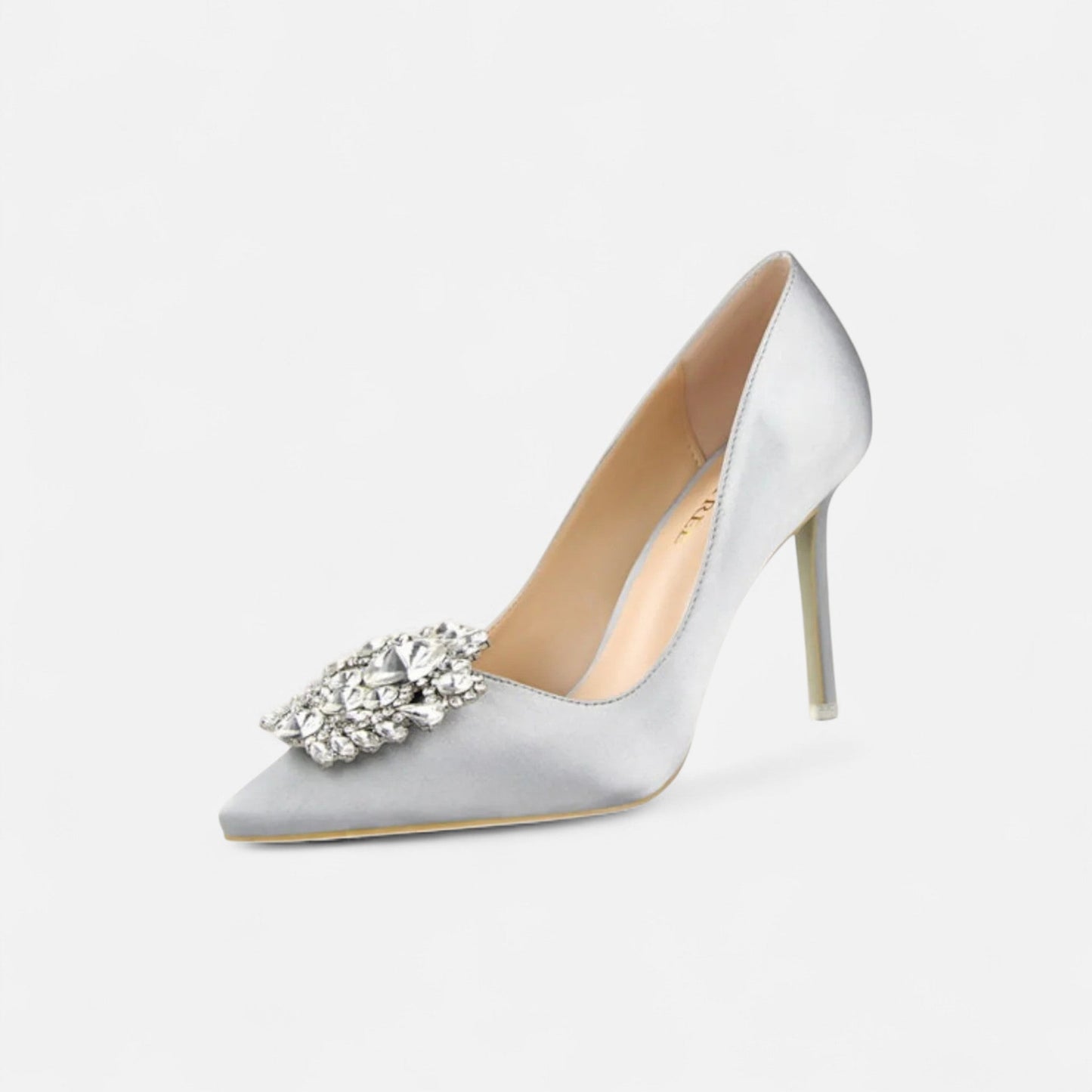 Women’s Pointed Toe PU Leather Pumps with Stiletto Heel and Decorative Vamp Detail