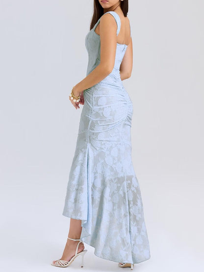 Elegant Corset Dress for Formal Wedding Guest Style with Ruched Mermaid Hem