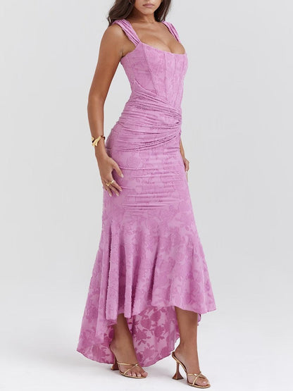 Elegant Corset Dress for Formal Wedding Guest Style with Ruched Mermaid Hem