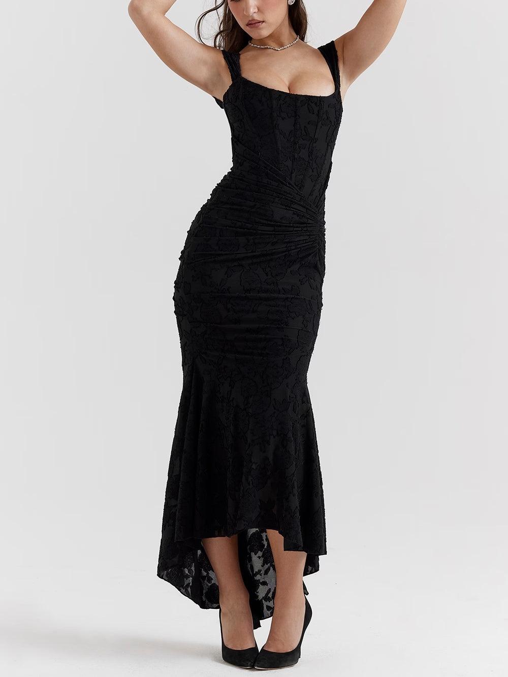 Elegant Corset Dress for Formal Wedding Guest Style with Ruched Mermaid Hem