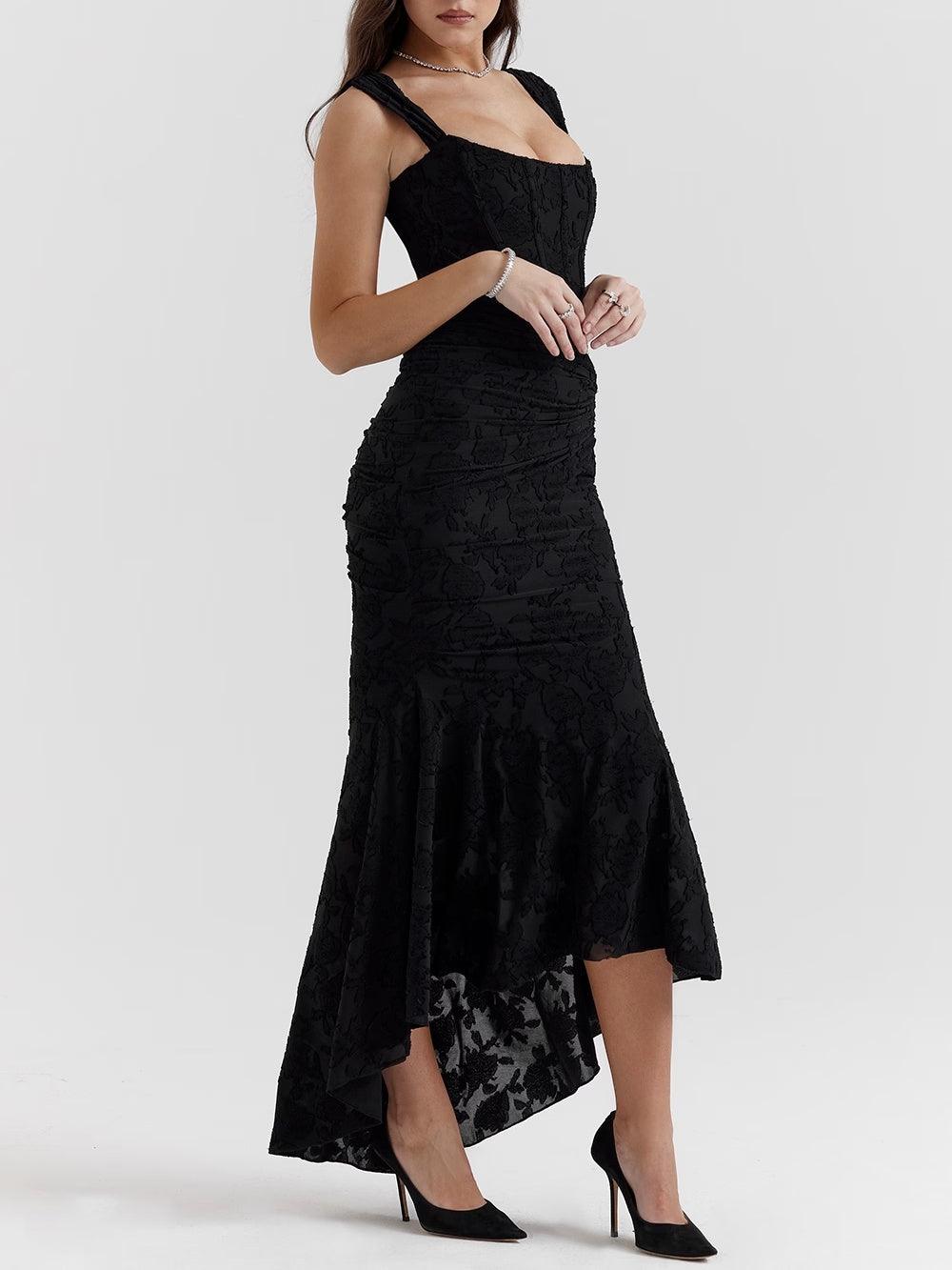 Elegant Corset Dress for Formal Wedding Guest Style with Ruched Mermaid Hem