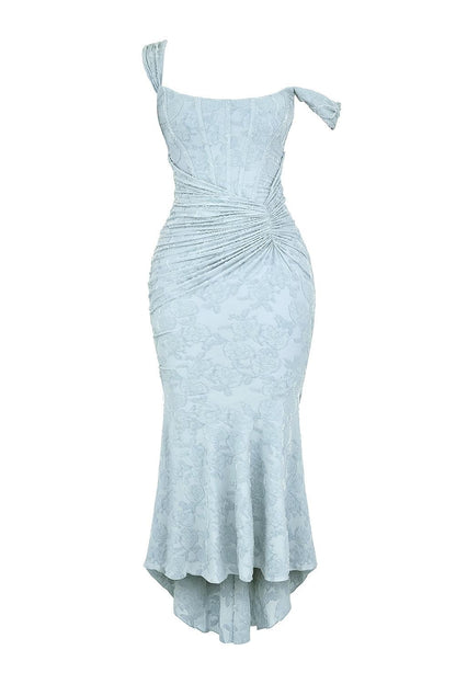 Elegant Corset Dress for Formal Wedding Guest Style with Ruched Mermaid Hem