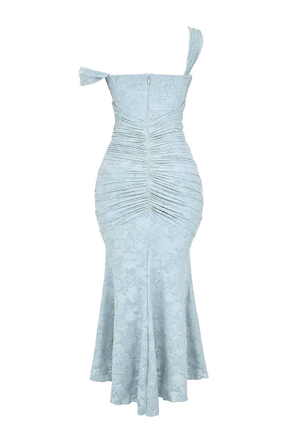 Elegant Corset Dress for Formal Wedding Guest Style with Ruched Mermaid Hem