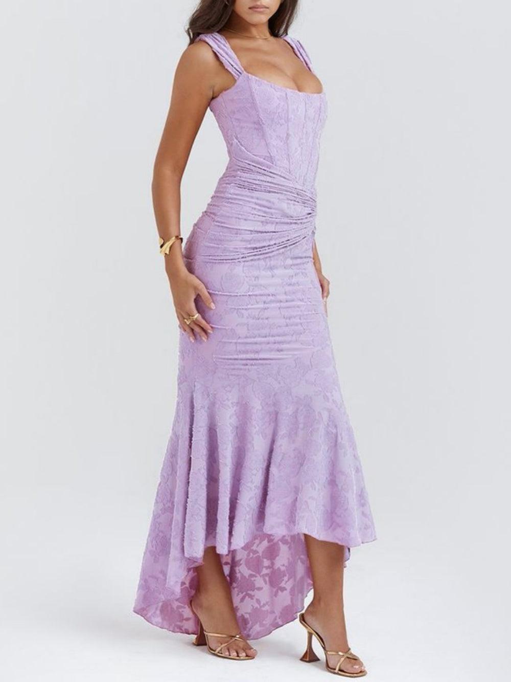 Elegant Corset Dress for Formal Wedding Guest Style with Ruched Mermaid Hem