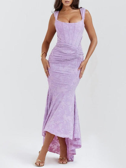 Elegant Corset Dress for Formal Wedding Guest Style with Ruched Mermaid Hem