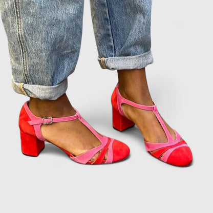 Comfortable Berry Red Slip On Shoes for Women with Round Toe Cushioned Footbed Casual Style