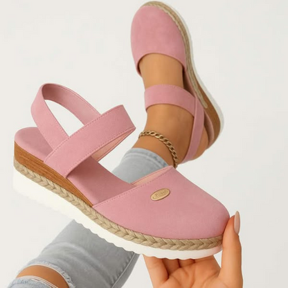 Comfortable Boho Sandals for Women with Beaded Elastic Ankle Strap