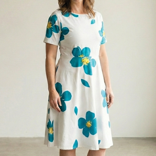 Julie | Effortless Boho White Sundress for Women in Casual Floral Style