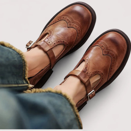 Stylish Mary Jane Shoes for Women with Buckle Strap Round Toe Chunky Sole