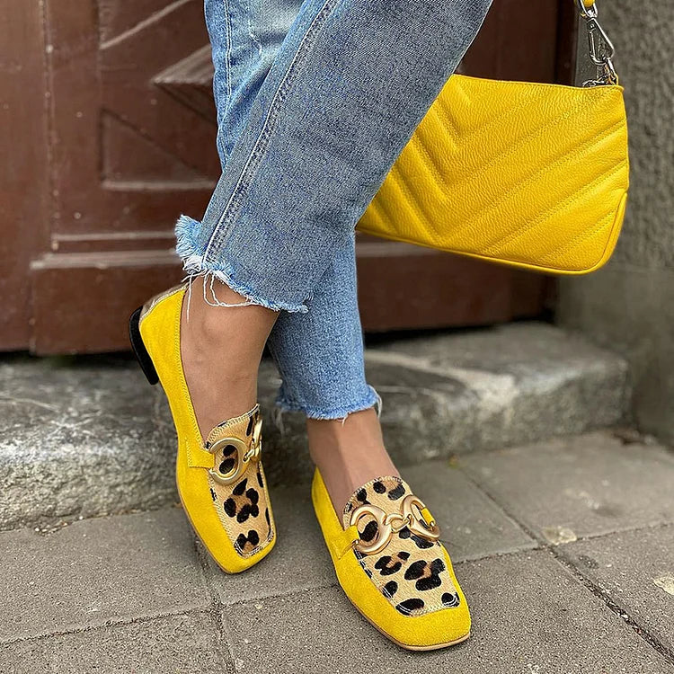 Elegant Yellow Loafers for Women with Slip On Penny Toe Comfortable Casual Style